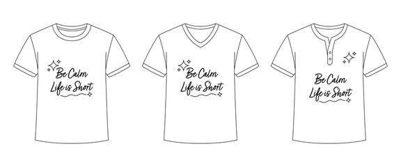 Fototapeta premium Simple T-Shirt Outline With Three Different Style!