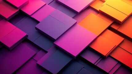 Bright shades of pink purple and orange create a bold and modern artwork