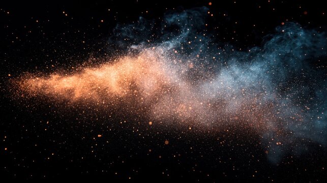 Bright particles blend and dance in a stunning cosmic scene filled with energy