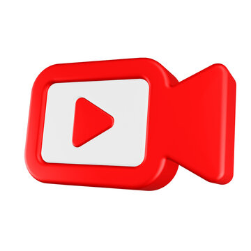 camera player icon 3d rendering