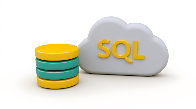 Abstract illustration of data storage and cloud computing, showcasing modern technology for database management and information access