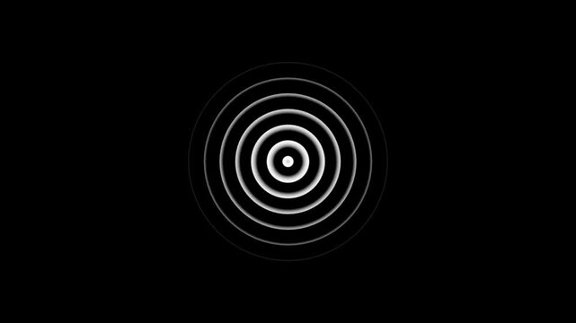 light wave radio diffusion. black background. Digital radio waves animation.