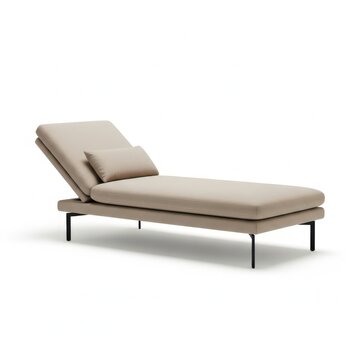 Modern beige fabric chaise lounge chair with furniture interiors comfortable
