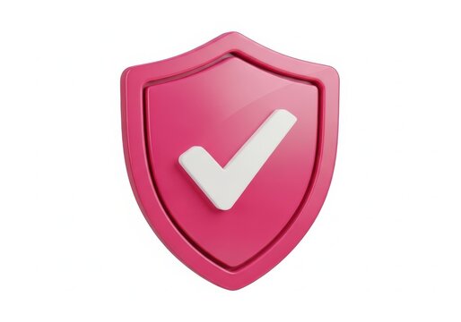 3D security shield icon with checkmark symbol security protection checkmark