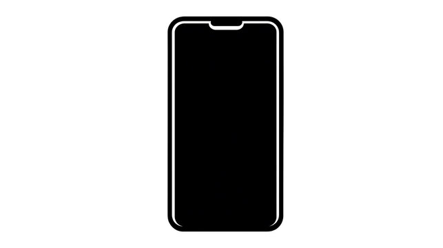 A sleek black smartphone with a notch in the display is shown against a white background