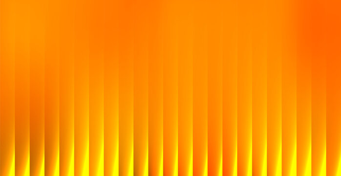 Abstract Warm Orange Ribbed Glass Background with Vertical Lines for Autumn and Summer. Vector Illustration