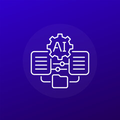 Plakat AI agent, artificial intelligence for task automation icon, line design