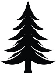 Fototapeta premium Black silhouette christmas tree vector illustration