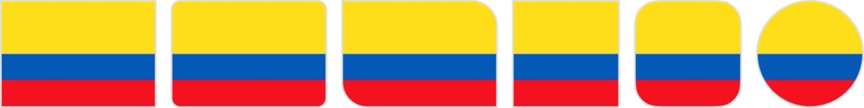 Civil Ecuador flags clipart icon set in circle square rectangle rounded squircle and round diagonal corner shapes with border on transparent background