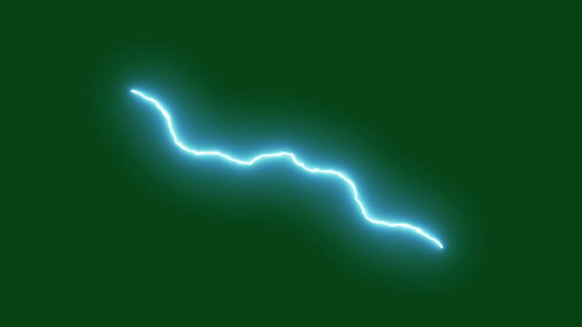 Realistic electric lightning strike energy flash effect on green screen. A powerful display of nature's electricity and thunder weather for cinematic effects. powerful thunder electricity bolt 4k