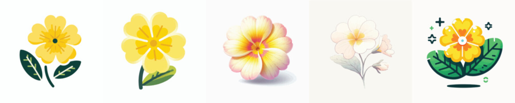 Primrose Flower Vector Illustration