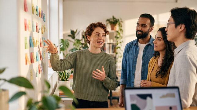 Group of Diverse People Collaborating in an Office Space