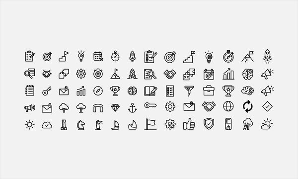 Action plan icon set. Includes Business, strategy, startup, steps vector illustration