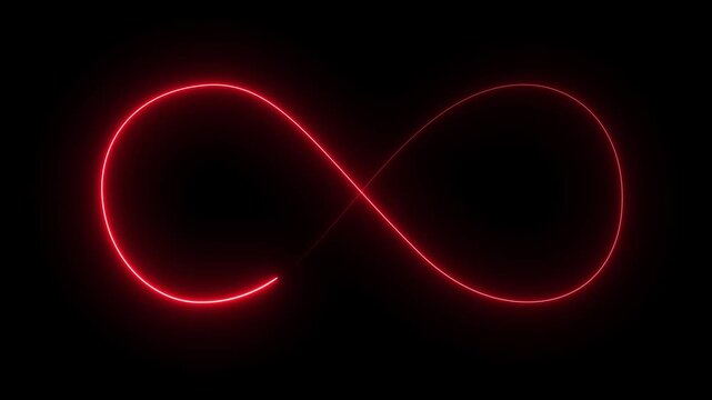 Infinity symbol icon animate with neon blue color 4k footage clip.
