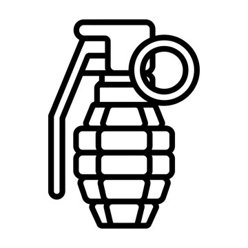 Hand grenade military weapon vector icon for security and tactical defense symbols