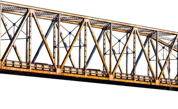 Weathered steel bridge isolated