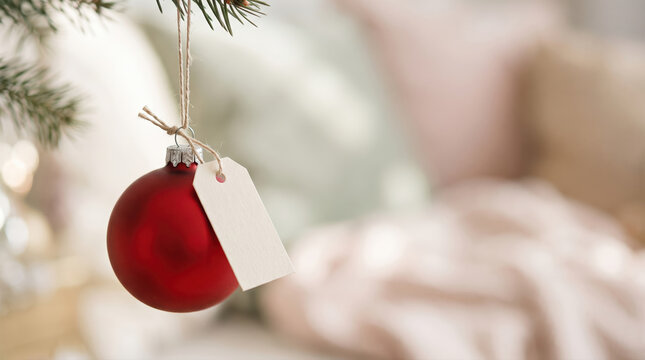 Christmas Bauble Sale Tag Concept