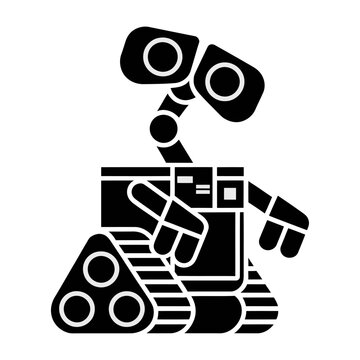 Cute robot character vector icon for futuristic technology and science illustration