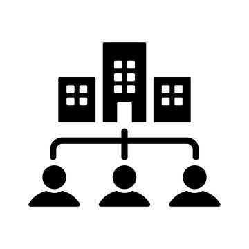 Corporate Team Structure Icon for Outsourcing, Workforce Management, Business Organization and Staffing Services