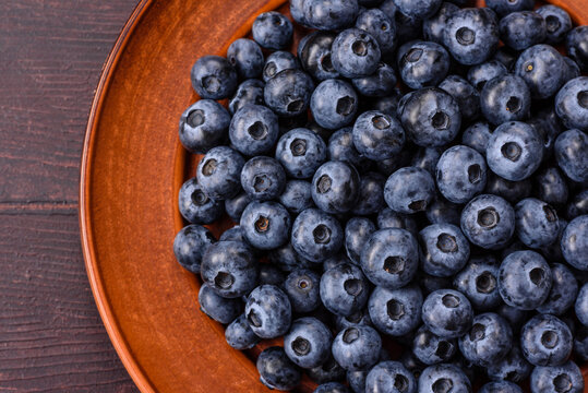 Fresh, ripe, and juicy wild blueberries as an ingredient for vegetarian dishes