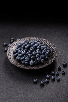Fresh, ripe, and juicy wild blueberries as an ingredient for vegetarian dishes