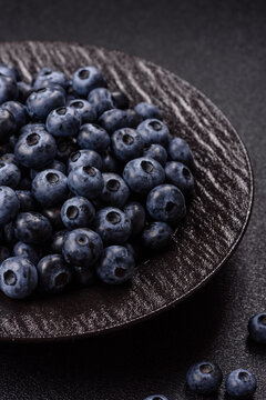 Fresh, ripe, and juicy wild blueberries as an ingredient for vegetarian dishes