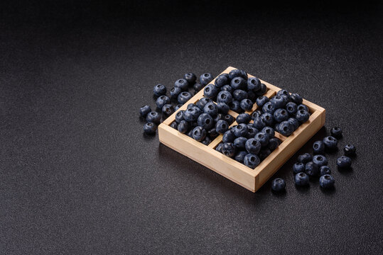 Fresh, ripe, and juicy wild blueberries as an ingredient for vegetarian dishes