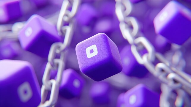 Web3 loyalty token icon concept showcasing a purple decentralized loyalty rewards system for enhanced customer value