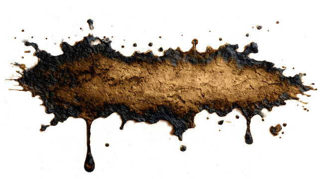 Black and brown paint splash texture with liquid drips