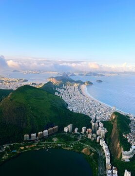 Aerial view of Rio de Janeiro city skyline in Brazil