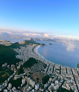 Aerial view of Rio de Janeiro city skyline in Brazil