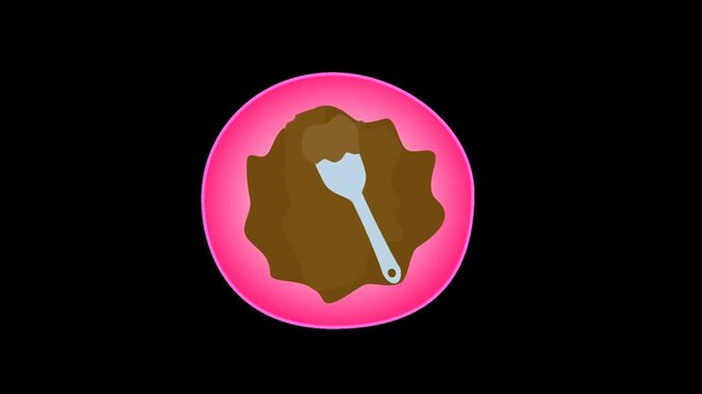 Transparent loop animation of mixing chocolate cream in a mixing bowl