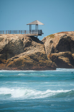 Ocean viewpoint at La Chocolatera coast in Ecuador