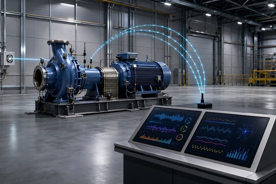Remote Industrial Machine Transmitting Wireless Telemetry to Digital Control Station