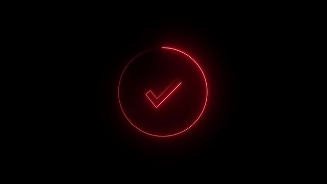 tick icon isolated on black background,