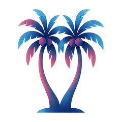 Obraz premium PNG Vibrant tropical palm trees illustration.