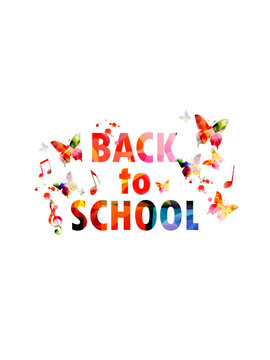 Minimal Back to School lettering features colorful butterflies