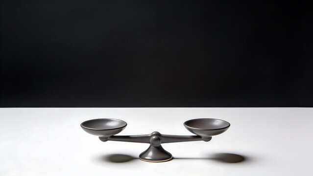 Empty Balance Scale on High Contrast Background
