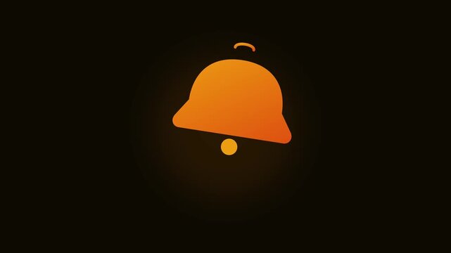 Animated orange notification bell pulsing for social media alerts and ui animation 4k