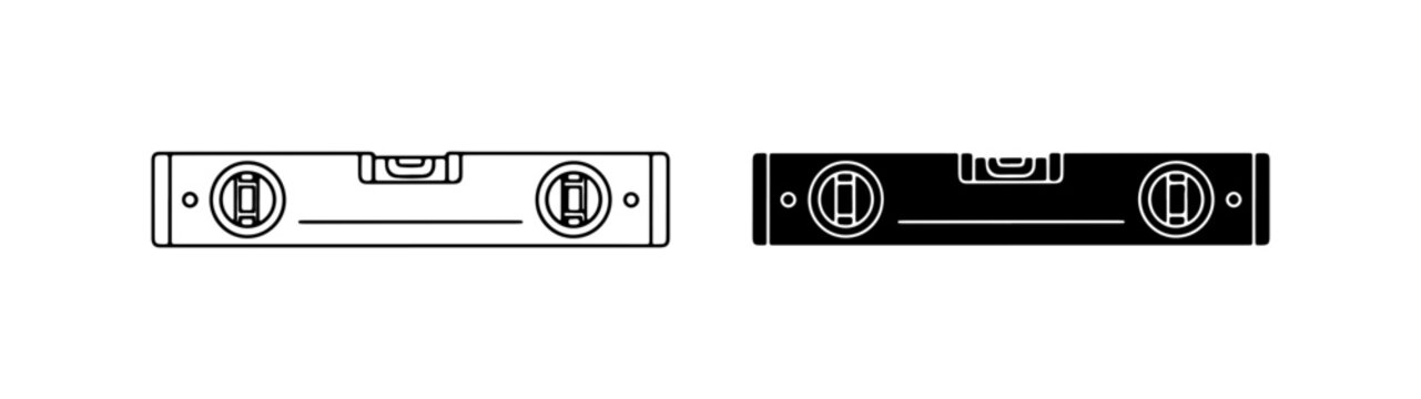 Spirit Level Tool Icons, Construction Measurement Device, DIY Home Improvement Vector