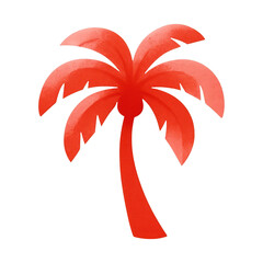 Obraz premium PNG Vibrant red palm tree silhouette.