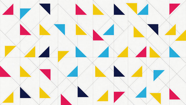 Abstract geometric pattern with colorful triangles and lines, geometric