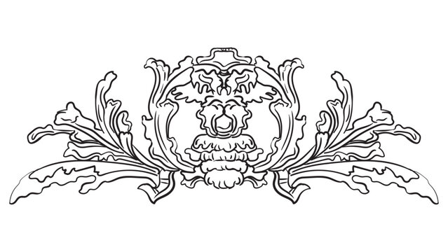 Horizontal vintage design element hand drawing ornament vector