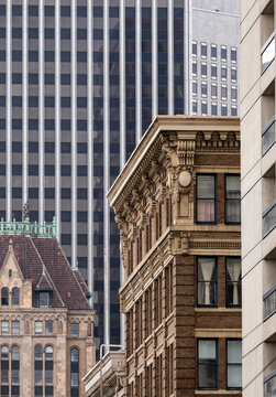 Historic and modern buildings in downtown San francisco