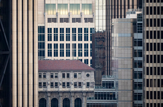 Downtown San Francisco office towers with historic building