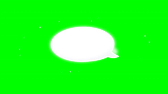 Dynamic motion of speech bubbles in vibrant green background for digital communication.