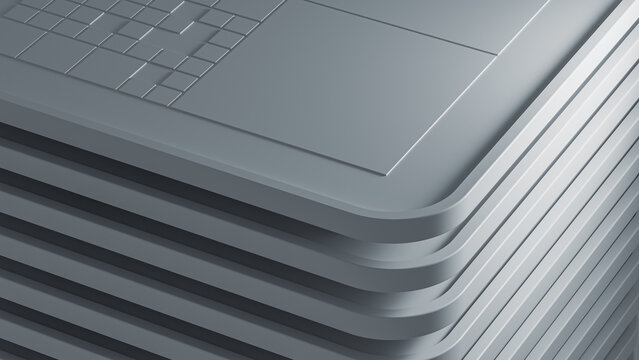 Minimal processor chip closeup shows design and detail