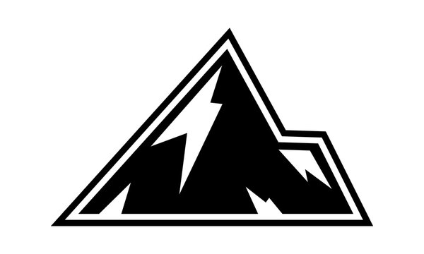 black mountain peak icon logo