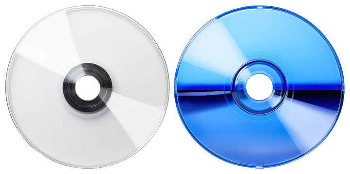 PNG Blank and blue discs together on transparent background