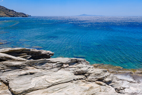 Coastal rocks and sea, Andros, Greece